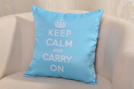 Подушка с фотопечатью Keep Calm (голубая) 35*35 см